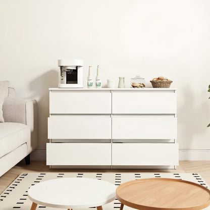 Kadyn Modern 6 Drawer Dresser Wood Cabinet,Dresser for Bedroom, Kitchen Storage Cabinet with Drawers, Chest of Drawers(Black)