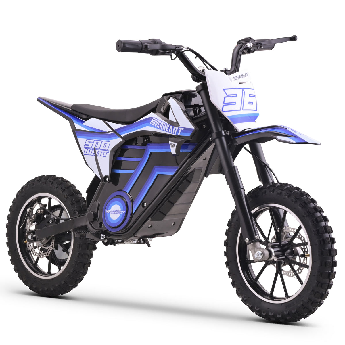 QEASET electric dirt bike, 500W kids dirt bike for Boys Girls Age 8-14, Blue