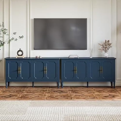 May in Color Console Cabinet, 58'' Wood Sideboard Buffet Cabinet with Storage & 4 Doors, Mid Century Modern Pantry Cabinet for Entryway, Living Room, Bedroom, Dining Room, Green
