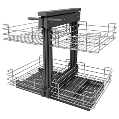 VADANIA Blind Corner Pull Out Cabinet Organizer for 32" Cabinet, Soft Close, Min Opening 14", 2-tier