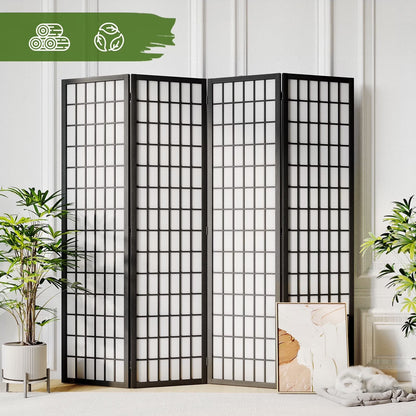 JOSTYLE Room Divider Wall Shoji Screen, 6 Panel Folding Privacy Screen for Room Separation, Japanese Wood Room Divider Screen, 5.9 Ft, Natural