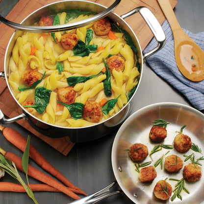 Tramontina 14-Piece Tri-Ply Clad Stainless Steel Cookware Set, with Glass Lids