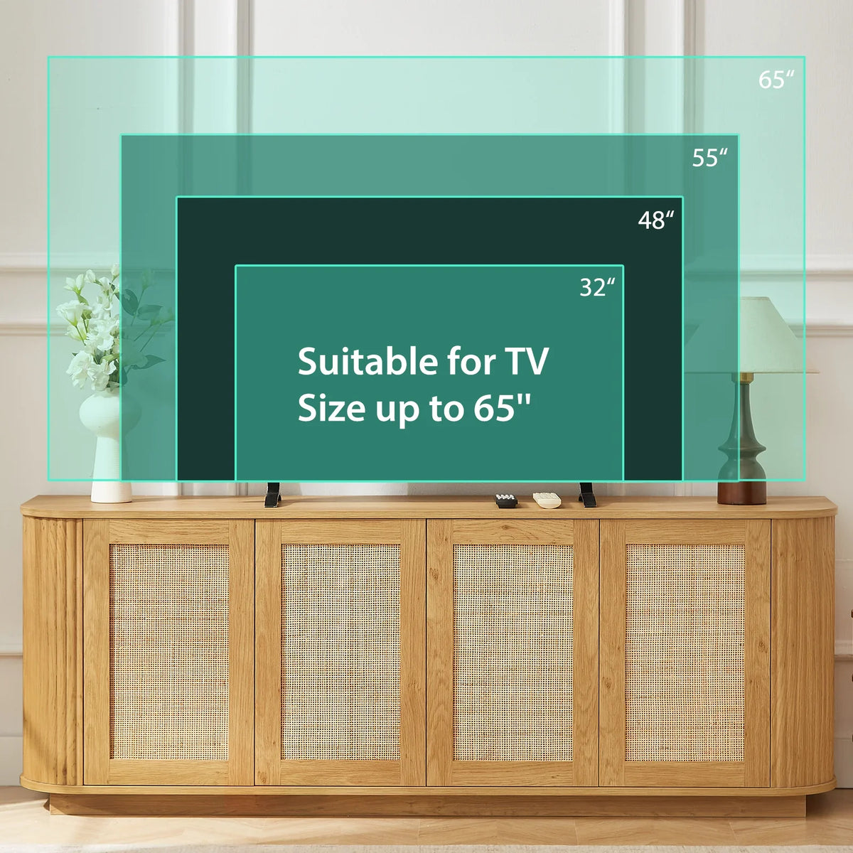 TV Stand, Modern Entertainment Center for TVs Up to 75 inch