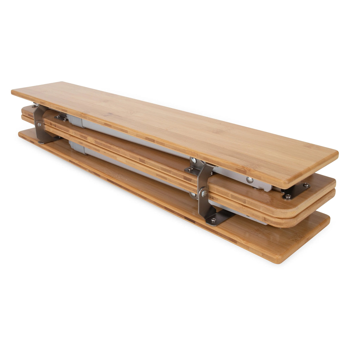 Camco Folding Bamboo Table, 18" - 25.5" Tall, Aluminum Legs (51895)