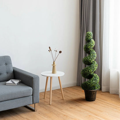 Gymax 2Pcs 4FT Artificial Boxwood Spiral Tree W/Realistic Leaves Indoor Outdoor Office