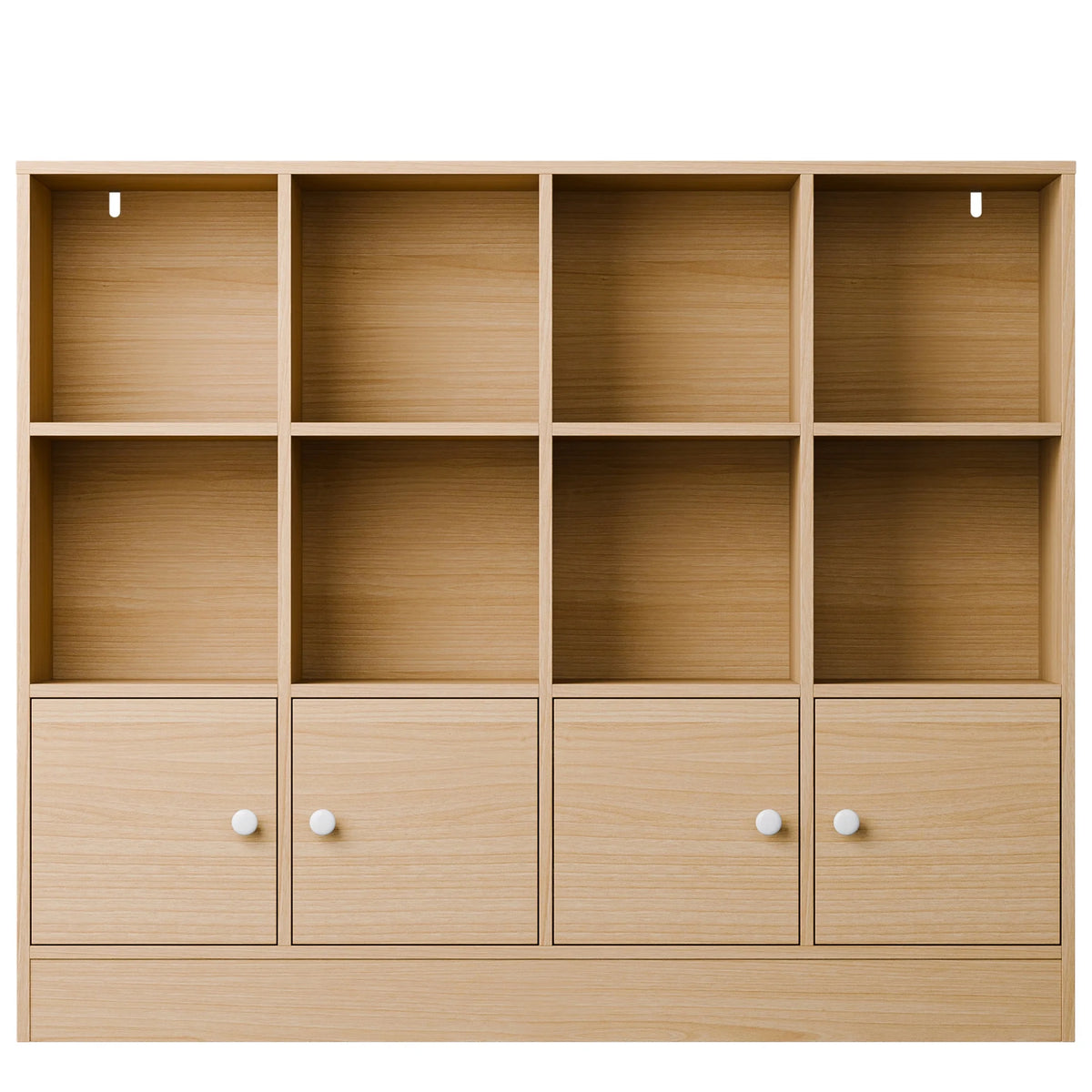 Cozy Castle 3-Tier Open Cube Bookcase with 12 Cubes and 4 Doors, Adjustable Shelves, White