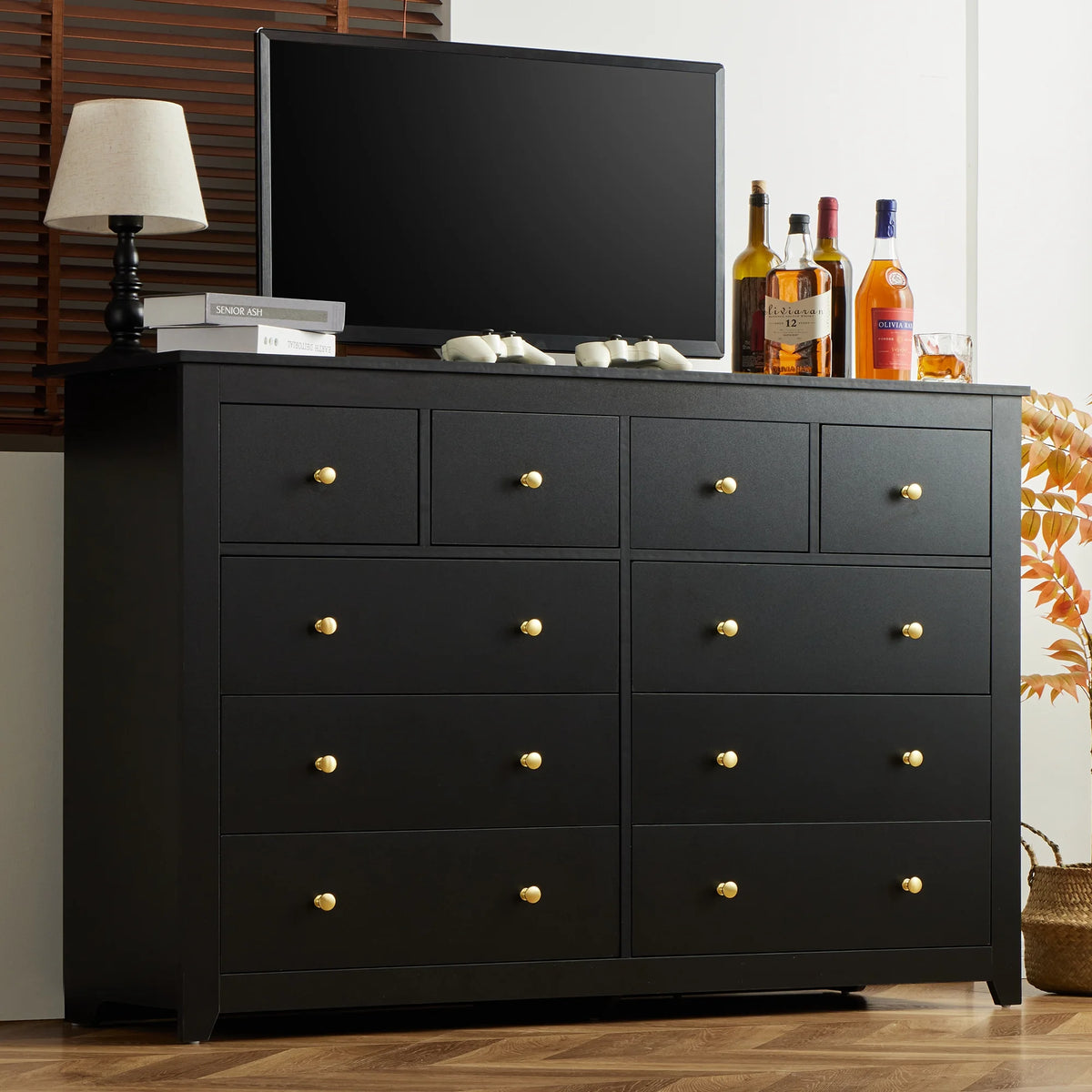 EnHomee White Dresser for Bedroom with 10 Drawers Modern Wood Dressers Chests of Drawers Wide Dresser for Adults