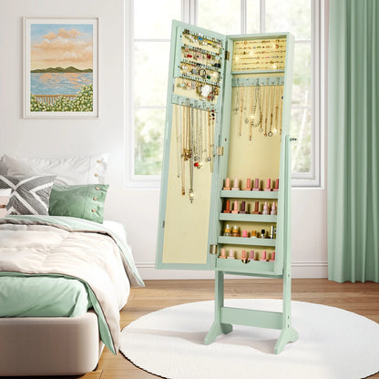 Costway Jewelry Mirrored Cabinet Armoire Organizer Storage Box w/ Stand Christmas Gift