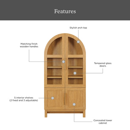 Better Homes & Gardens Juliet Kitchen Rounded Arch Cabinet, Rich Black