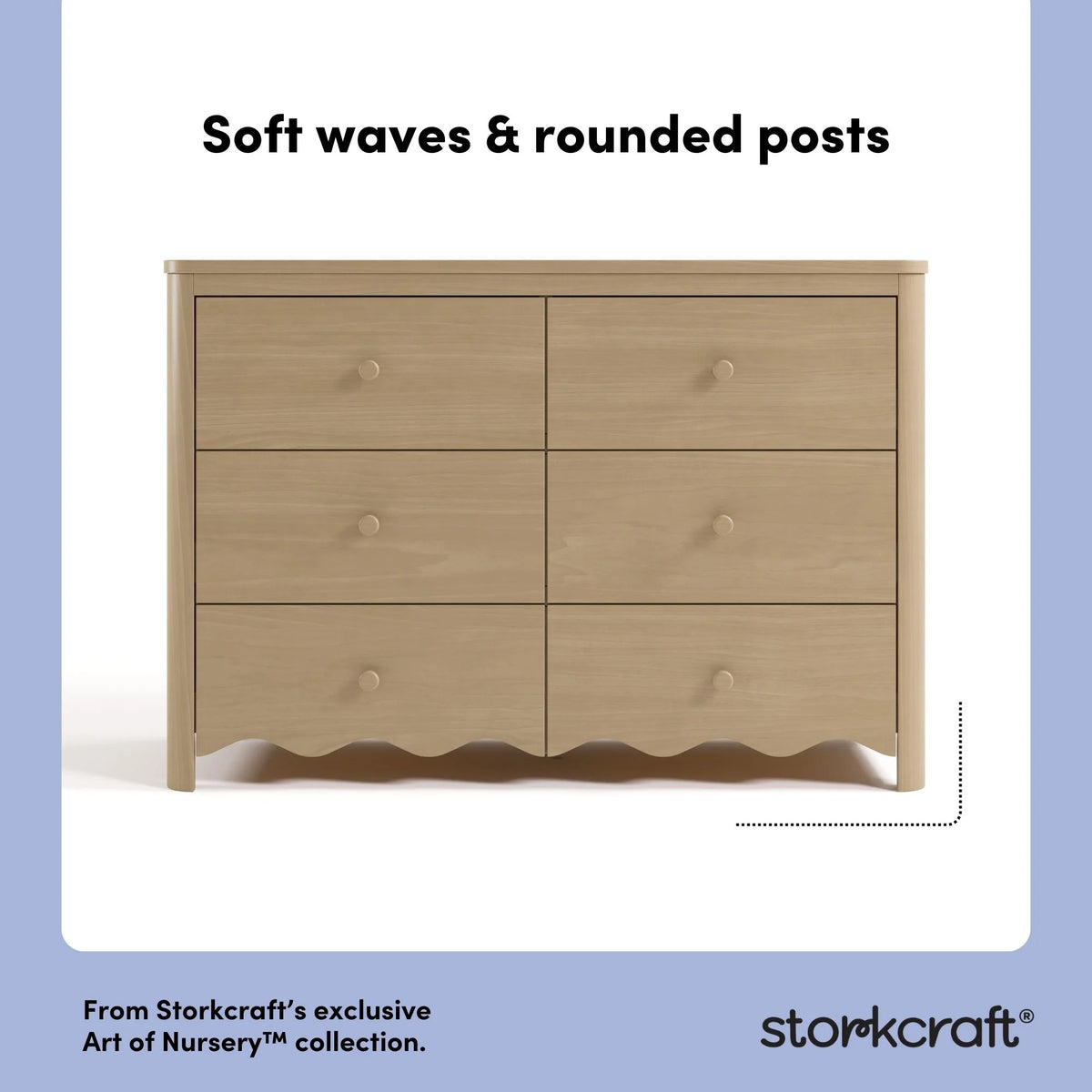 Storkcraft Casablanca 6 Drawer Nursery Dresser, Sage