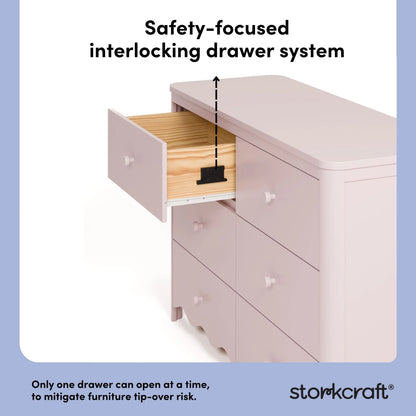 Storkcraft Casablanca 6 Drawer Nursery Dresser, Sage