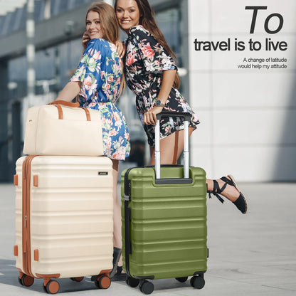 MIUSSE Luggage Sets 3 Piece, 20 Inch Carry On Luggage with Wheels, 100% PC Hardshell Suitcase with TSA Lock, Carry On Suitcases Airline Approved With Travel Backpack for Men Women