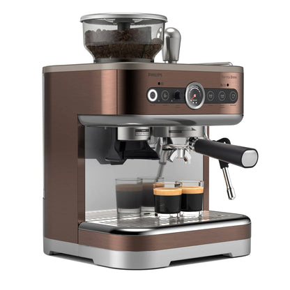 Philips Barista Brew Semi-Automatic Espresso Machine with Milk Frother, Silver Metal