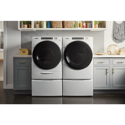 Whirlpool 5.0 cu ft High-Efficiency White Front Load Washing Machine with Load & Go(TM) XL Dispenser