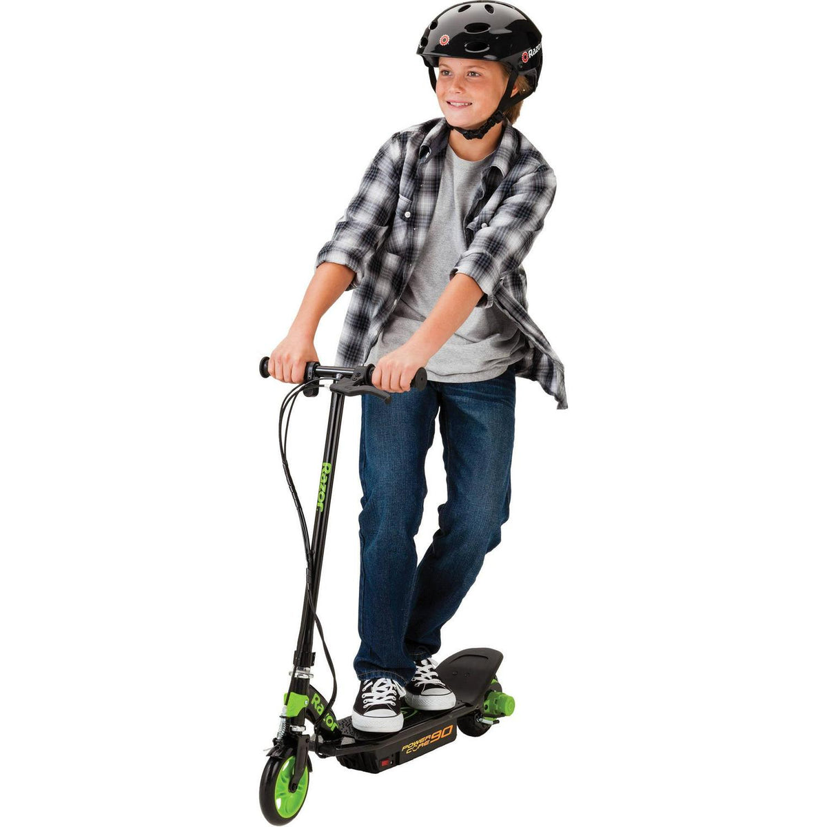 Razor Power Core E90 Green Electric Kids Toy Scooter. Certified Refurbished. Age 8+