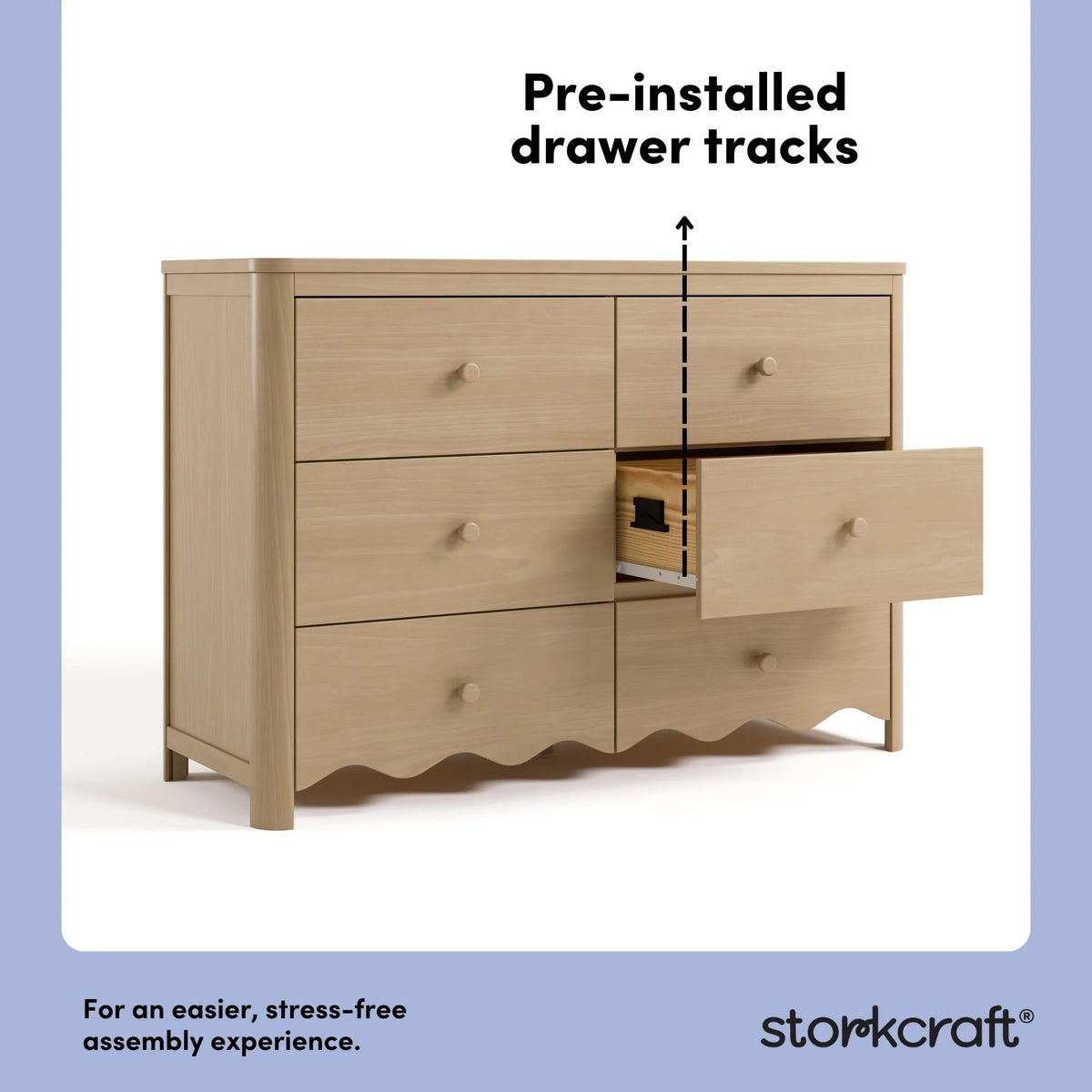 Storkcraft Casablanca 6 Drawer Nursery Dresser, Sage