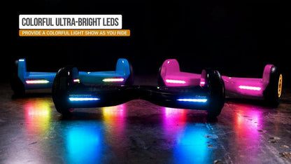 Razor Hovertrax Prizma- Black. Lighted Hoverboard for Child &amp; Teen. up to 9 mph. UL2272 Certified