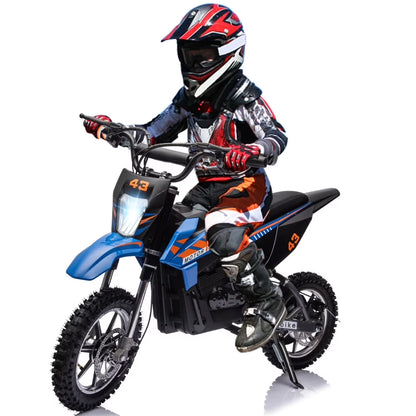 COZONY 36V Kids Electric Dirt Bike,15.5MPH Kids Electric Motorcycle W/ 350W Brushless Motor��LED lights, Air-Filled Tires, Leather Seat,Disc Brake,Max Load 175 Lbs,for Kids Ages 14+ Teenagers, Black