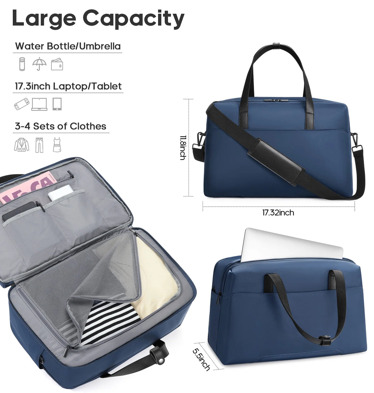 MIUSSE Luggage Sets 3 Piece, 20 Inch Carry On Luggage with Wheels, 100% PC Hardshell Suitcase with TSA Lock, Carry On Suitcases Airline Approved With Travel Backpack for Men Women