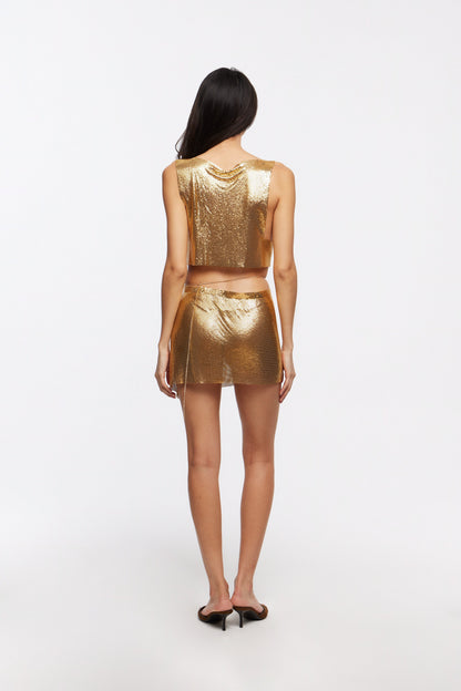 LUNA Gold Midi Skirt by Retail Agenda