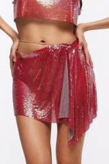 LUNA Fuchsia Midi Skirt by Retail Agenda- Red