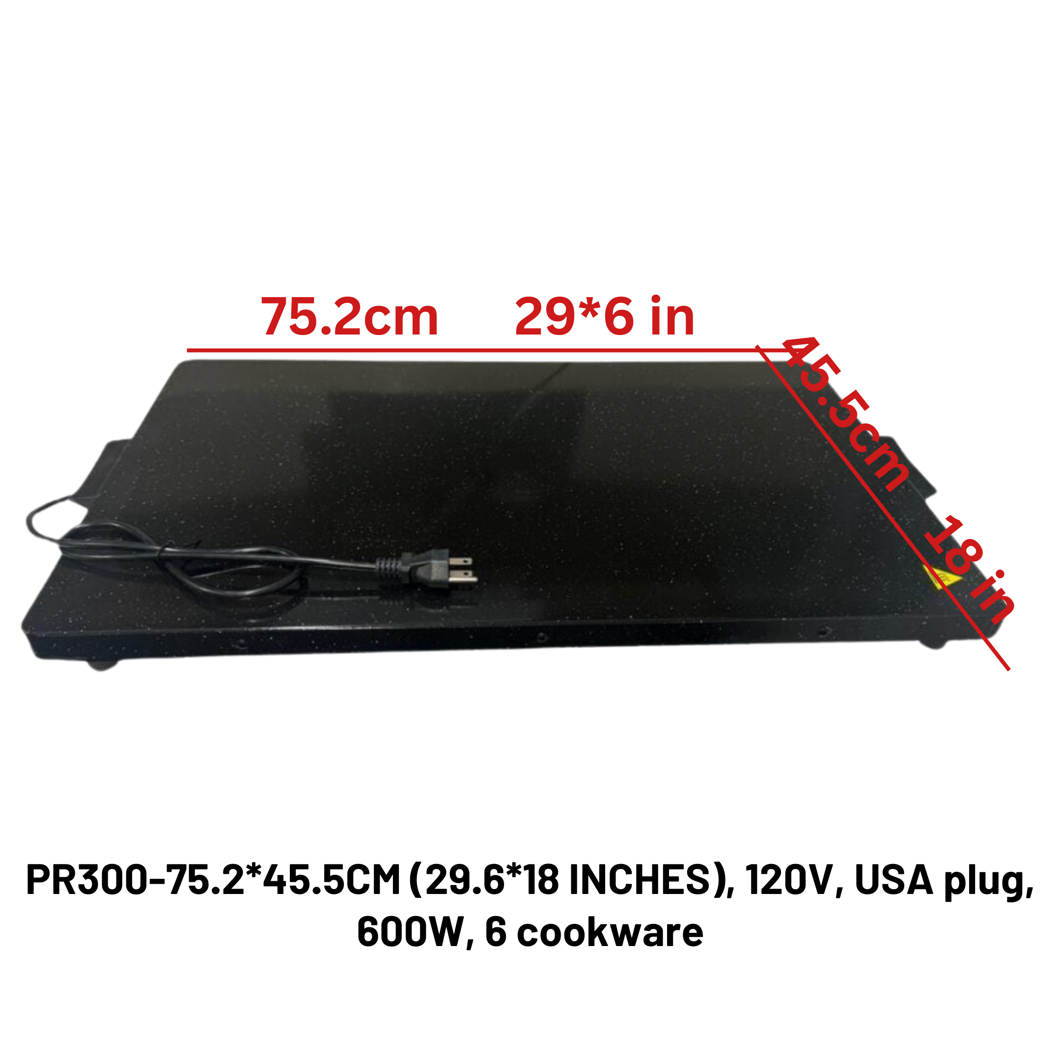 Electric Heating Tray 29.6 * 18 inches 120V 600Watts
