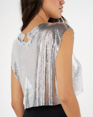 Retail Agenda Daphne Top in Silver – Elegant Women's Top