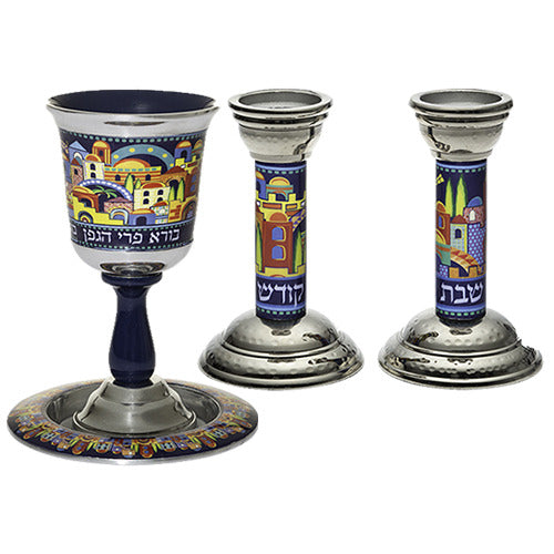 Kiddush Cup With Candlesticks
