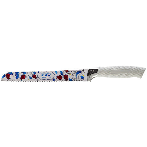 Premium Stainless Steel Challah Bread Knife 12" Serrated Blade and Elegant Silver Handle