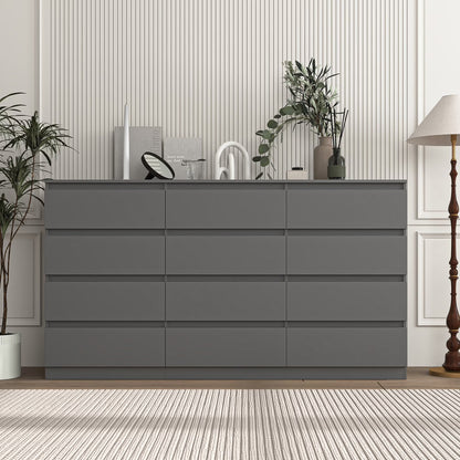 Kadyn Modern 6 Drawer Dresser Wood Cabinet,Dresser for Bedroom, Kitchen Storage Cabinet with Drawers, Chest of Drawers(Black)