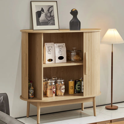 Mid Century Modern Buffet Sideboard Cabinet with Storage, Small Accent Cabinet with Sliding Door, for Living Room, Kitchen