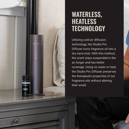 Hotel Collection | Studio Pro Essential Oil Diffuser | 600 sq ft Coverage | Cordless & Portable with Remote | Cold-Air Diffusion Technology Scent Diffuser | Home, Office & Business - Space Gray