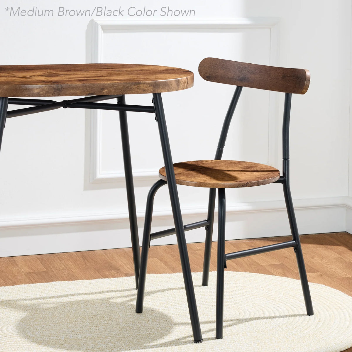 Best Choice Products 3-Piece Modern Oval Dining Table Set, Small Kitchen Dinette w/ 2 Chairs - Black/Black