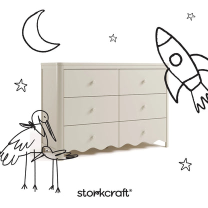 Storkcraft Casablanca 6 Drawer Nursery Dresser, Sage