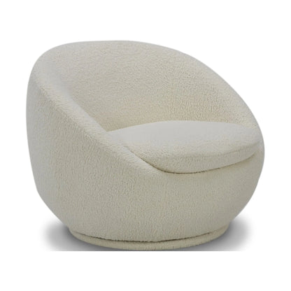 Better Homes & Gardens Mira Swivel Accent Chair, Cream Shearling