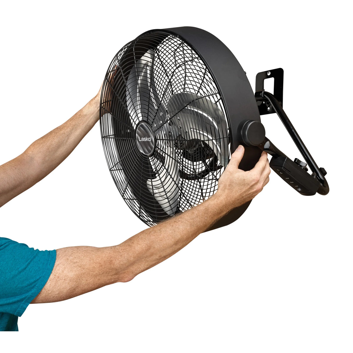 Lasko Max Performance 20" High Velocity Floor Fan, Wall Mount Option, Gray, H20610