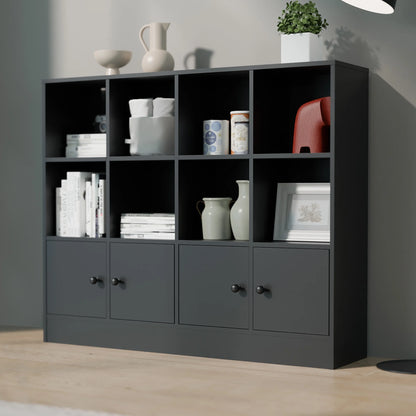 Cozy Castle 3-Tier Open Cube Bookcase with 12 Cubes and 4 Doors, Adjustable Shelves, White