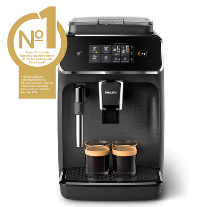 Philips 2200 Fully Automatic Espresso and Coffee Machine with Milk Frother, Black