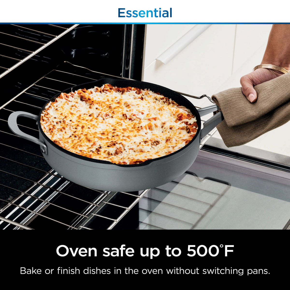 Ninja Foodi Never Stick Possible Pan, Non Stick, Fry Pan, Sea Salt Grey
