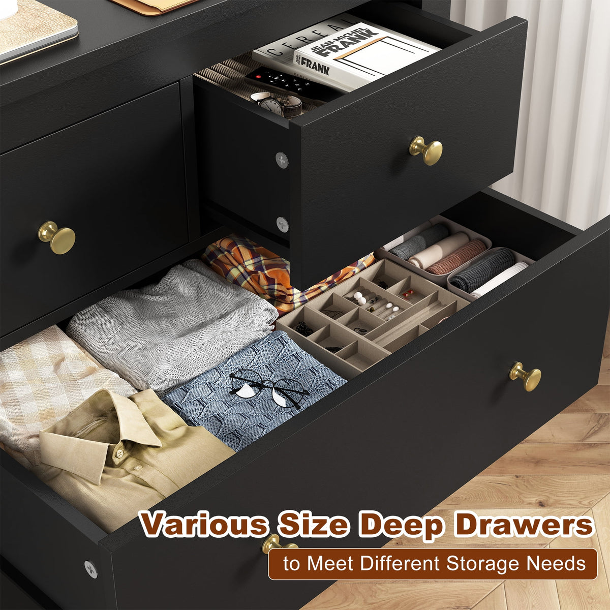 EnHomee White Dresser for Bedroom with 10 Drawers Modern Wood Dressers Chests of Drawers Wide Dresser for Adults