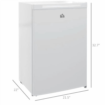 HOMCOM Upright Freezer, 3.0 Cubic Feet Compact Mini Freezer with Reversible Single Door and Adjustable Thermostat, Small freezer for Home, Dorm, Apartment, Home Office, White