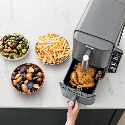 Ninja DoubleStack XL 2-Basket Air Fryer, DoubleStack Technology Cooks 4 Foods at Once, Space Saving Design, 10 QT, 4-in-1, Smart Finish & Match Cook, SL400