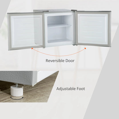 Side-by-Side Refrigerator HOMCOM Mini Freezer Countertop, 1.1 Cu.Ft Compact Upright Freezer with Removable Shelves, Reversible Door for Home, Dorm, Apartment and Office, gray,French Door Refrigerator