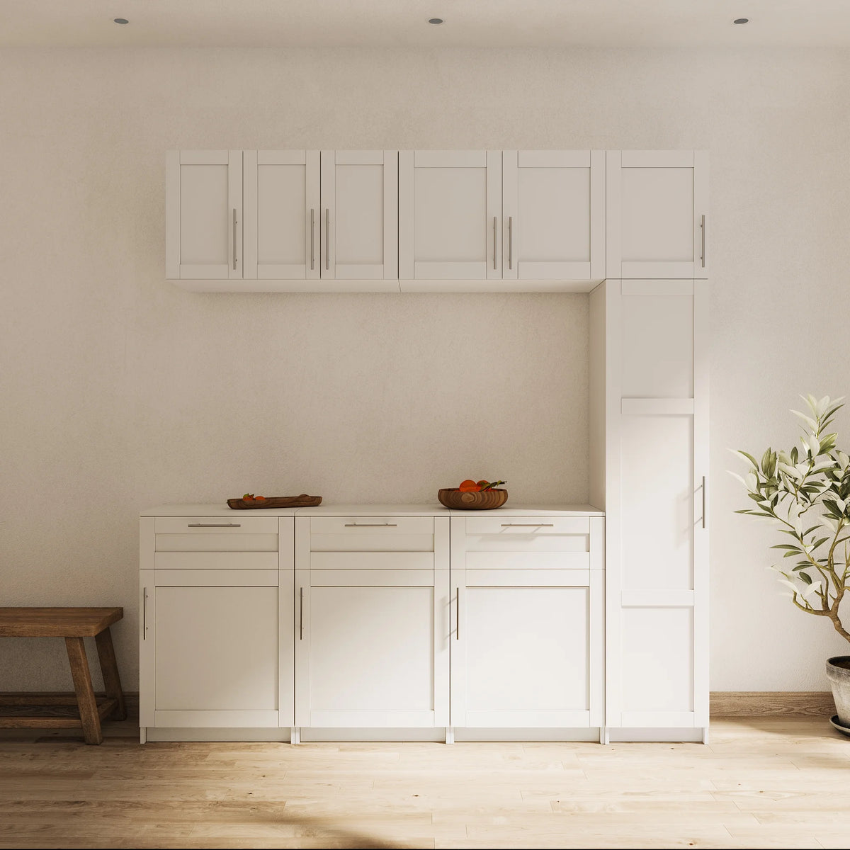 Slim Tall Storage Cabinet,Pantry Cabinet with Doors Shelves Small Space for Kitchen Living Room Bathroom