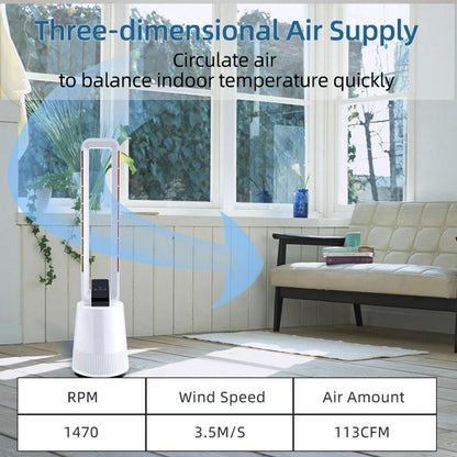 Dubbin 38 in 3-Speed Bladeless Oscillating Electric Household Fan