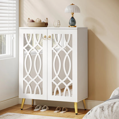 Tribesigns Large Wooden Freestanding 25-Pair Shoe Rack Closet Storage Cabinet for Entryway, Bedroom