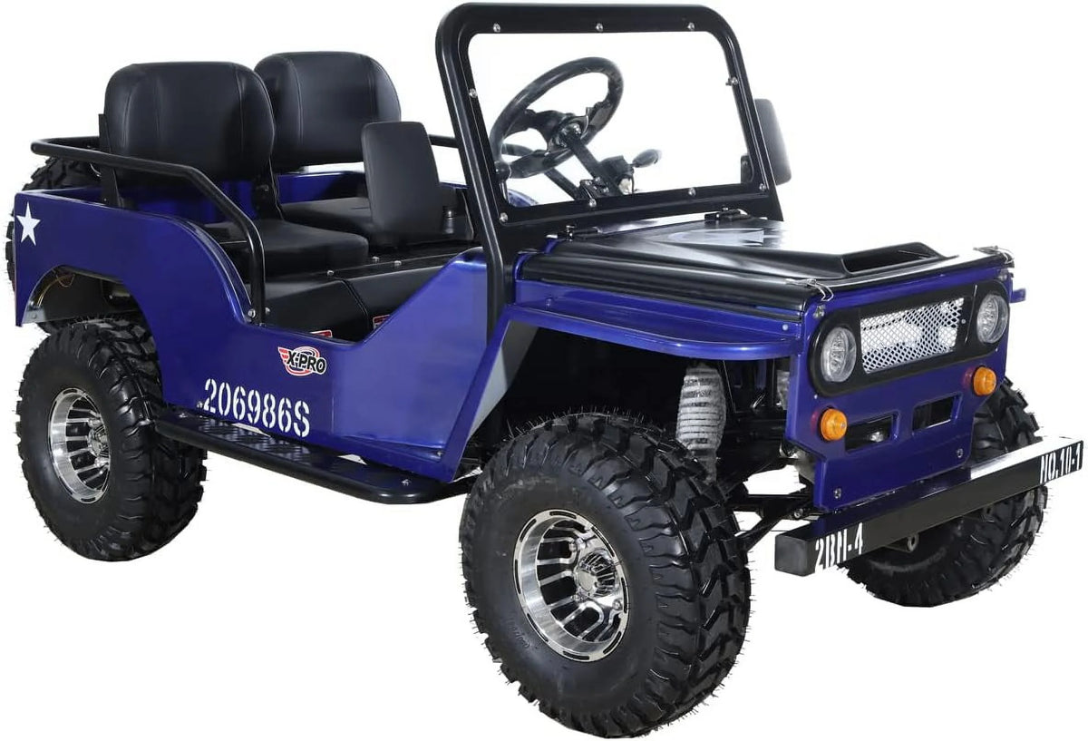 X-Pro 125cc Jeep Go Kart, 3-Speed Semi-Automatic Transmission w/Reverse, Big 18" Aluminum Rim Wheels