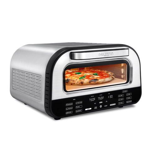 Gourmia Indoor Pizza Oven - All-in-One with 7 Cooking Functions, 6 Pizza Presets, Stainless Steel
