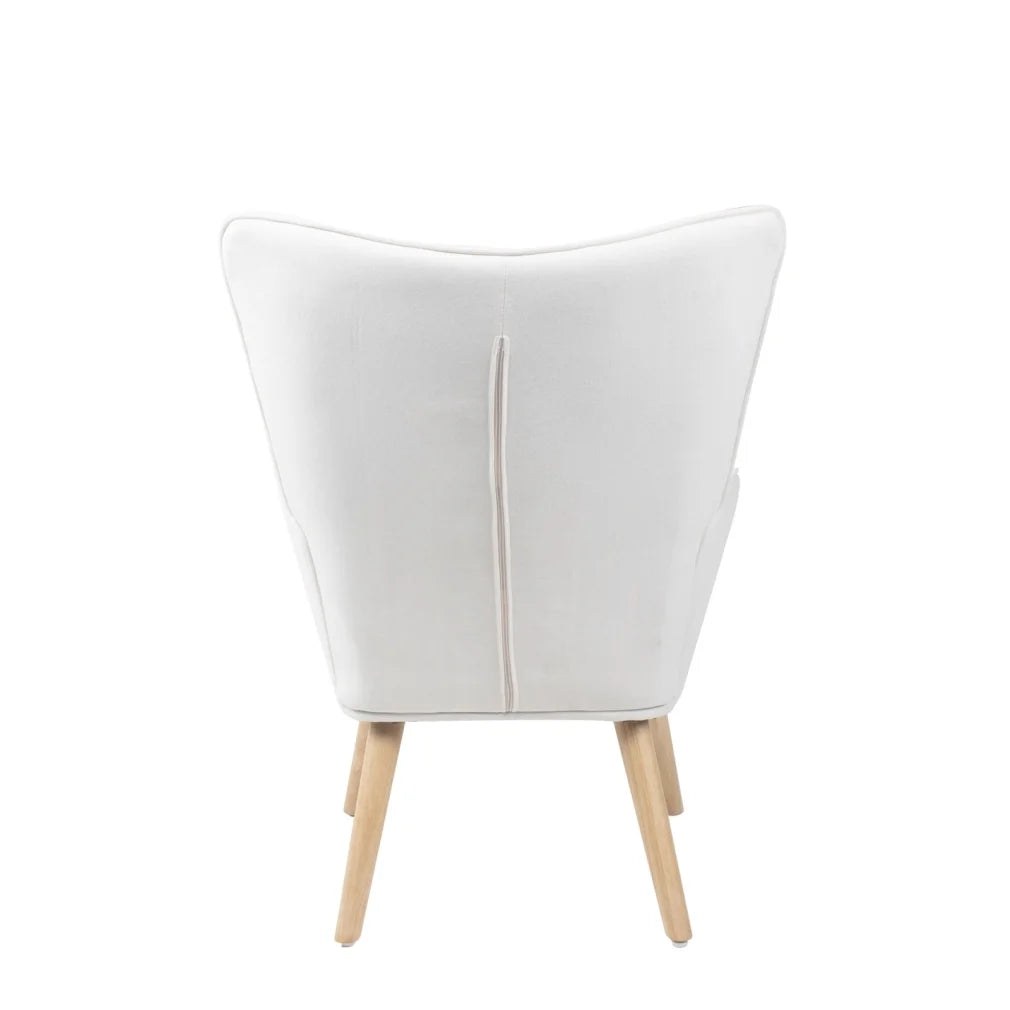 Modern Accent Chair with Solid Wood Legs and High Wing Backrest, Side Chair Set with Ottoman, Comfy Side Armchair for Living Room, Reading Room, Bedroom, Colorful Patchwork