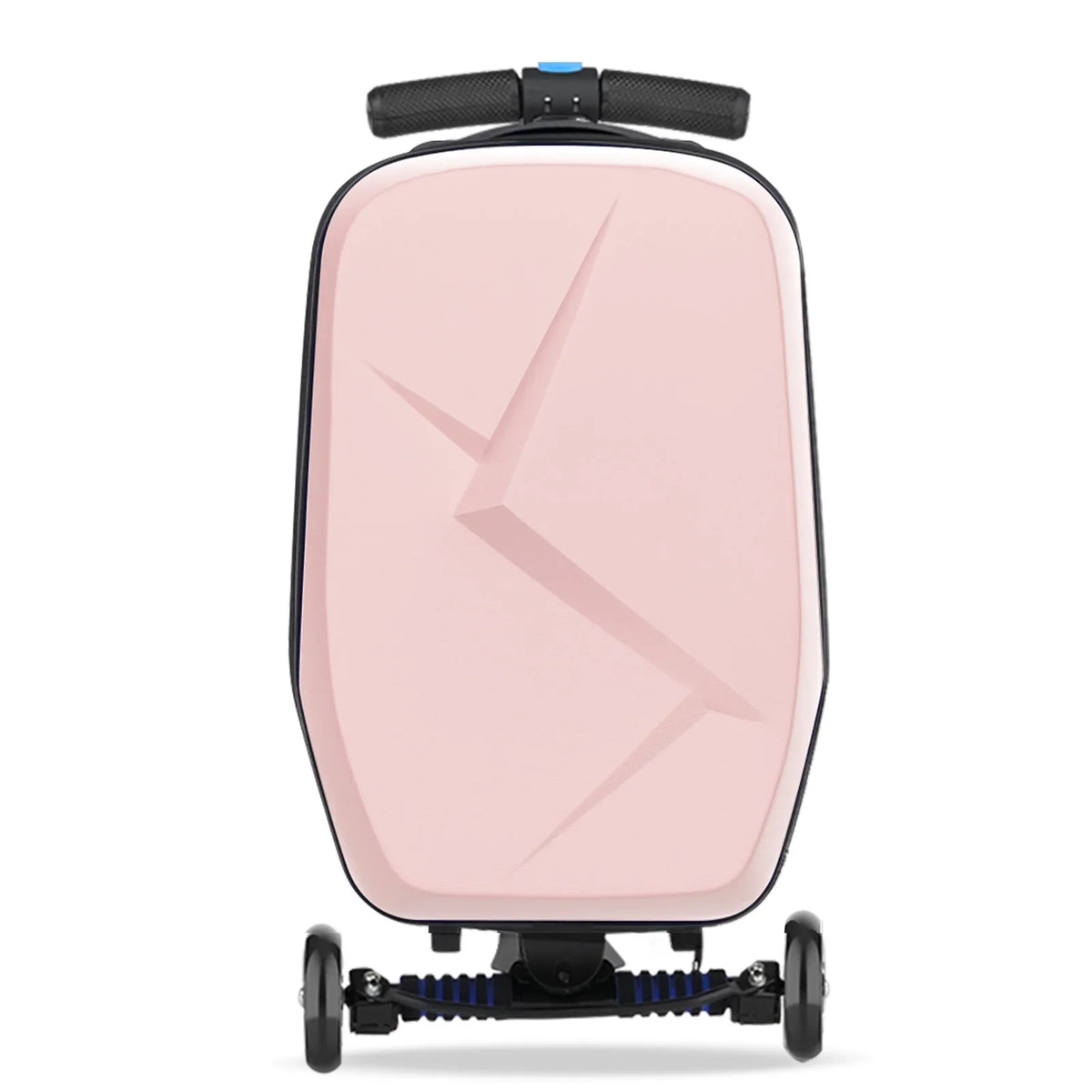 Advwin Scooter Luggage for Kids & Adults, Hardside Ride on Suitcase for Kids Ages 4-15 Multifunctional Lightweight Foldable Carry on Luggage with Wheels Ride on for Children Teenagers, Pink